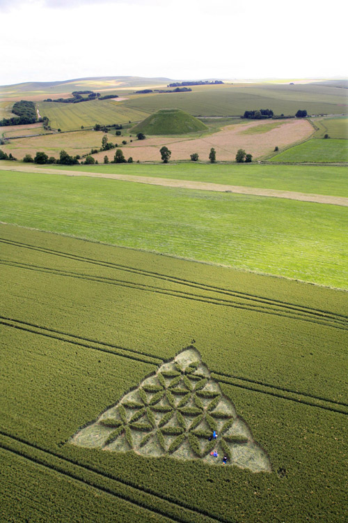 Crop Circle triangulaire en Grande-Bretagne